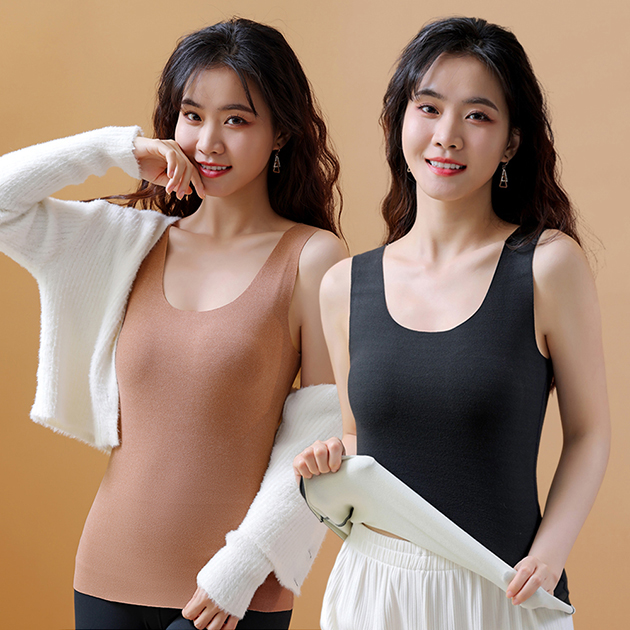 德絨圓領無痕雙面磨絨保暖背心 發熱衣